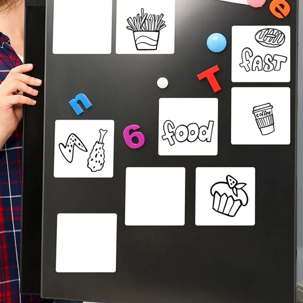 2 مجموعات ملصقات السبورة 10x10 سنتيمتر قابلة لإعادة الاستخدام قابل للغسل الجاف محو لوحة الرسم ل الفن الحرفية جدار الديكور الفصول الدراسية #2
