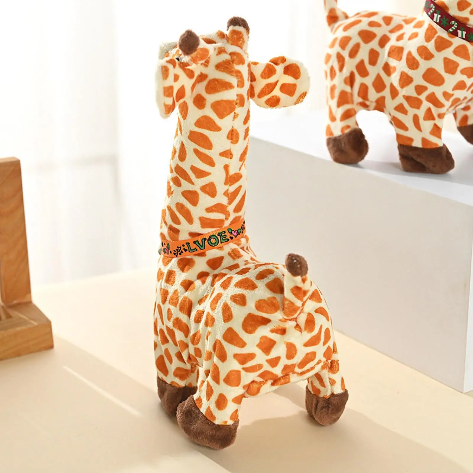 Juguete de jirafa de peluche, muñecos de jirafa, decoración interactiva para habitación, vibración realista