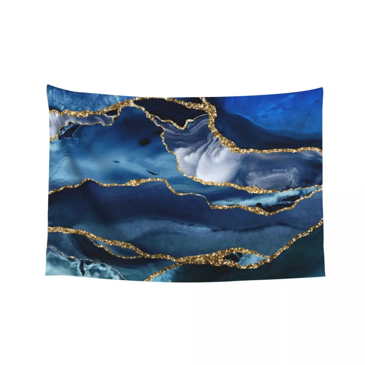 

Faux Classic Blue Malachite Marble Tapestry On The Wall Decoration For Rooms Tapestry