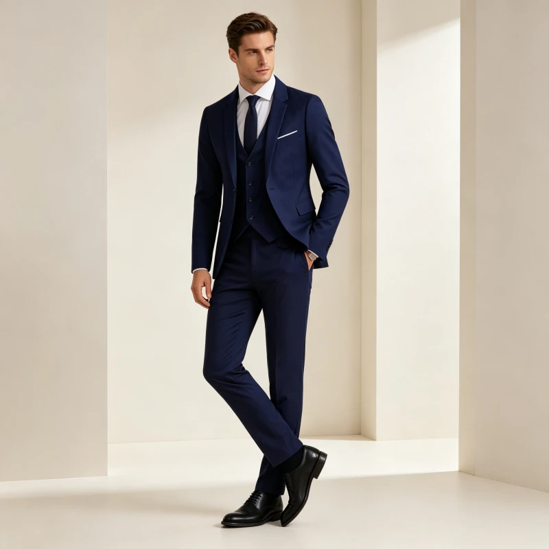 

Men Suits Sleeveless Vest Solid Blazer Three Pieces Straight Ankle Length Pants Single Breasted Button Casual 2026 Summer