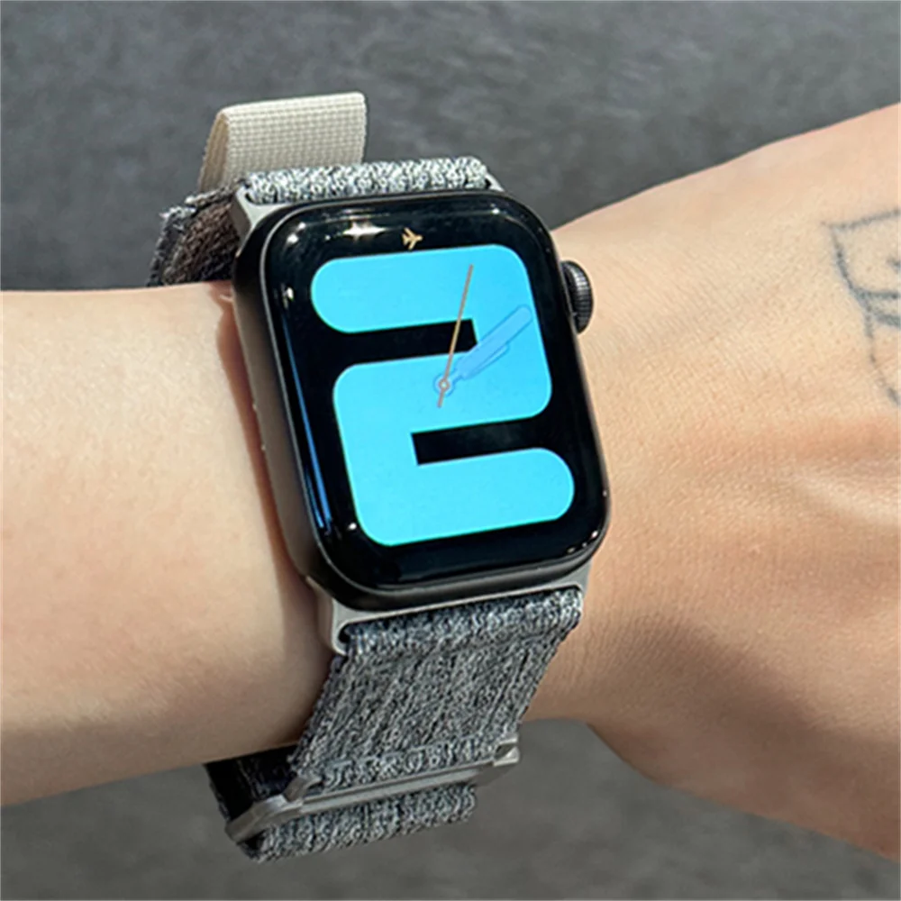 INS Designer Tie Dye Denim Jeans Band For Apple Watch 44mm 40 45 41 49 42 38 Loop Canvas Strap For Ultra Series 9 8 SE 7 6 5 4 3