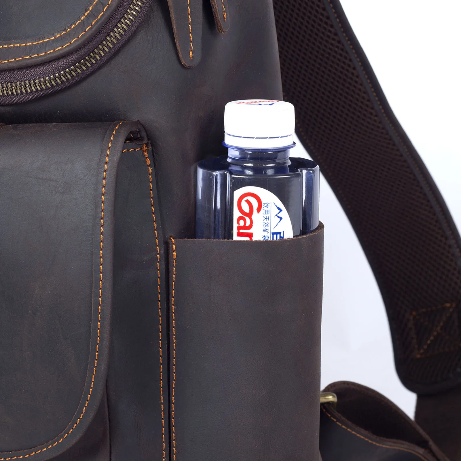 Vintage Echtleder Herrenrucksack Große Kapazität Top-Grain Leder Laptop-Umhängetasche Crazy Horse Tasche Mode für Männer – Detail 17