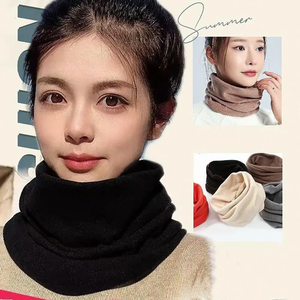 Syal Olahraga Penghangat Leher Syal Leher Berlapis Syal Olahraga Tahan Angin Beludru Tebal Syal Lari Seluncur Mode