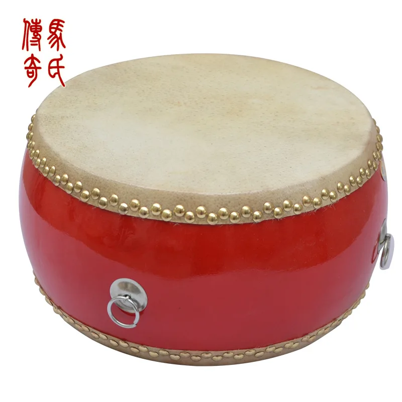 

10 inch Children Red Drum With Drumsticks Chinese Percussion Musical Lion Dance Dragon Dance Musical Game Instruments