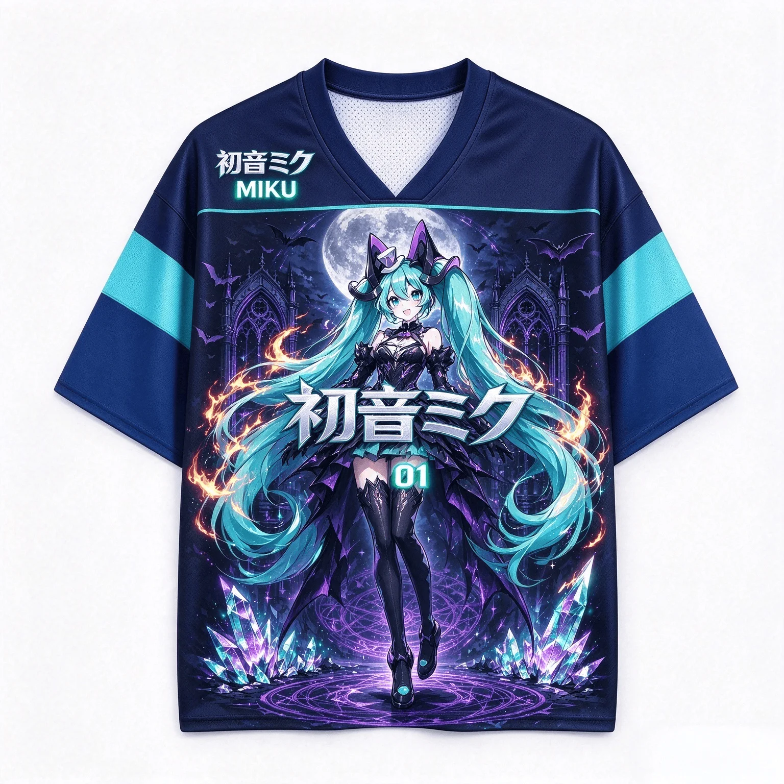2026 New Sale Hatsune Miku 01 Jersey 3D Print T-shirt Family Matching Outfit Soft Breathable Anime Wear