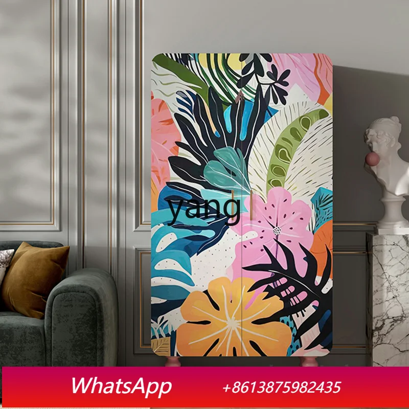 

LH full solid wood wardrobe retro flower bedroom storage storage cabinet