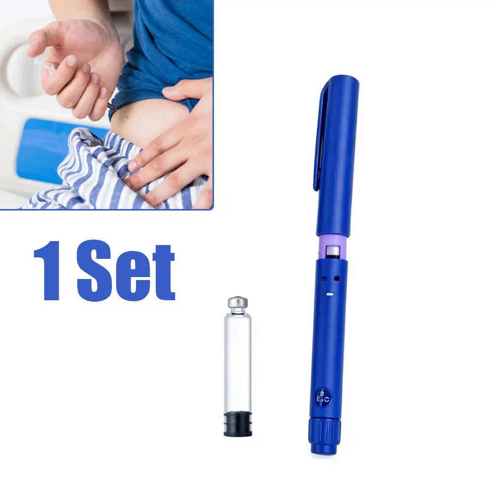 10PCS Rotary Push Disposable Sterile Insulin Injection Pens Adjustable Dosage 60U Magic Beauty Injection Pen Blue