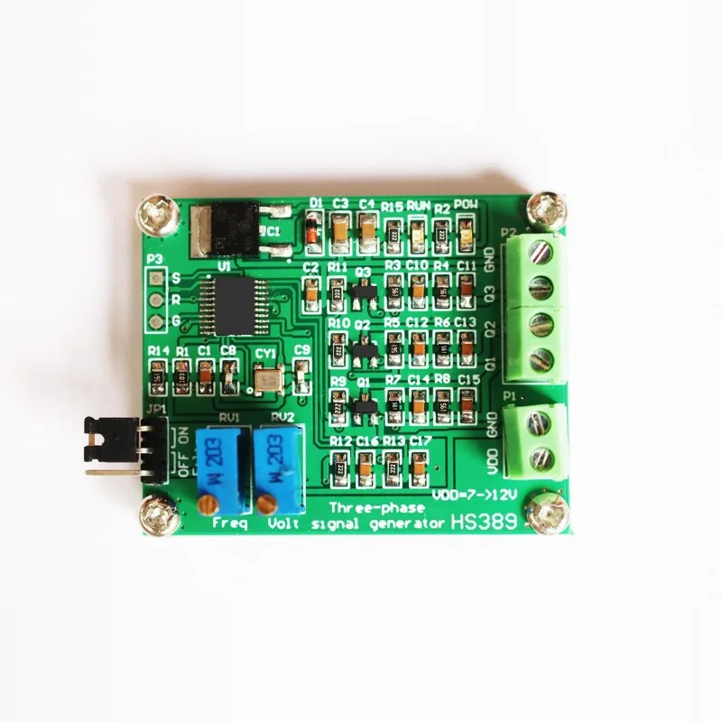 New version, three-phase sinusoidal signal generator, potentiometer adjustable frequency 10~ 100Hz resolution 0.1Hz