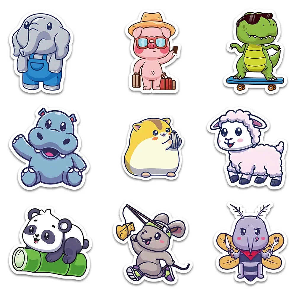 Cartoon Animal Graffiti Stickers (50 Designs) | Removable Wall Art for Kids' Room Decor DIY Storytelling RecordingYourLife Store