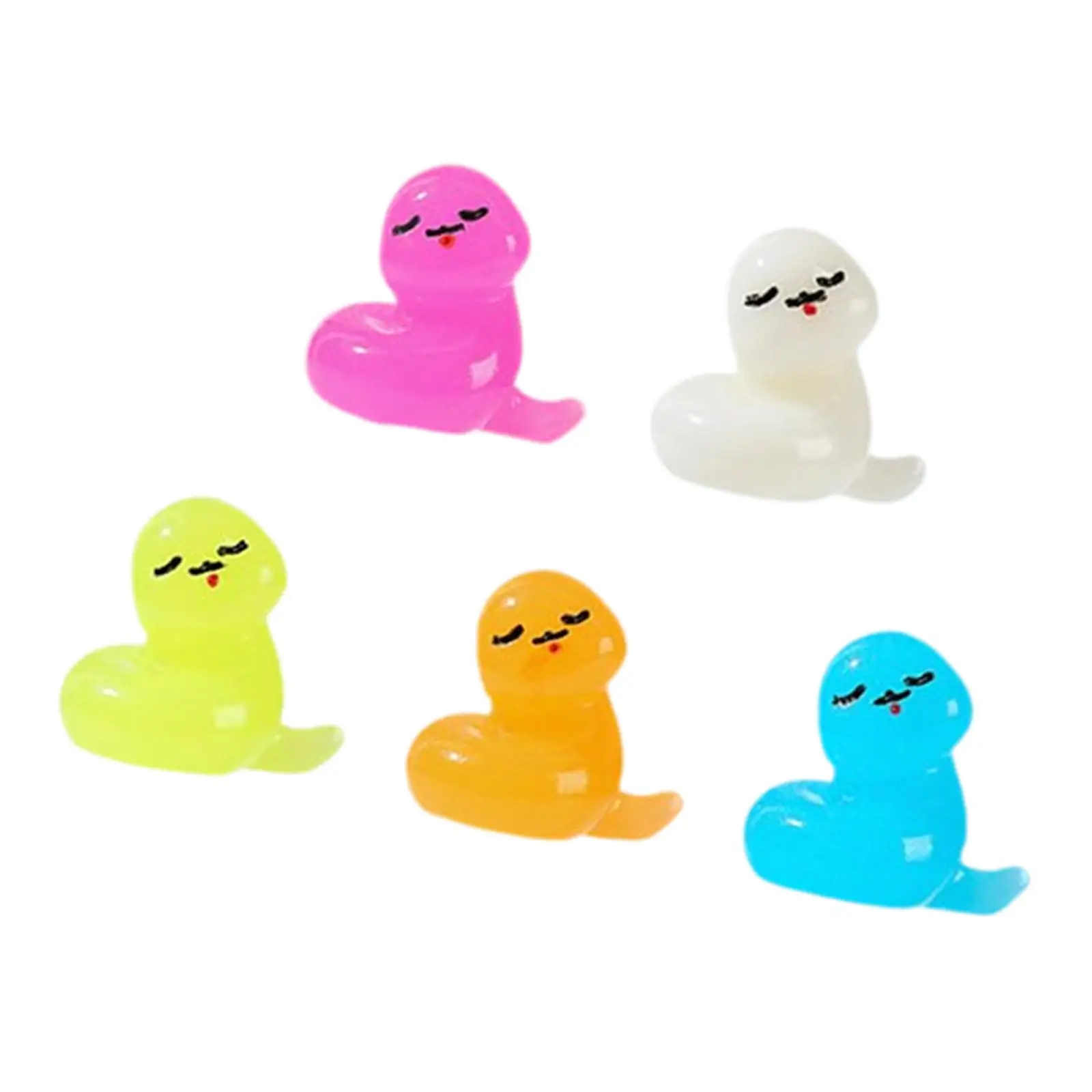 5Pcs Mini Snake Figurines Home Chinese New Year Glow in The Dark Small Snake Statues for Xmas Cabinet Christmas Farmhouse Table