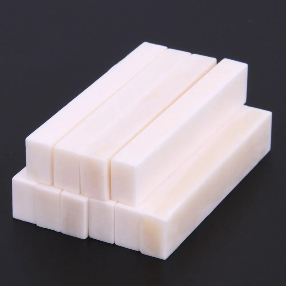 

10pcs/Set Guitar Bridge Saddle Blank Bone Nut Saddle 52x10x6mm For Guitar Ukulele Luthier Acoustic Guitar/bass DIY Accessories