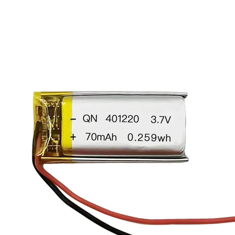 401220 70mAh 3.7v Polymer Battery for Fingerprint Lock Smart Wearable Bracelet Lithium Battery with Wires and Protection Board