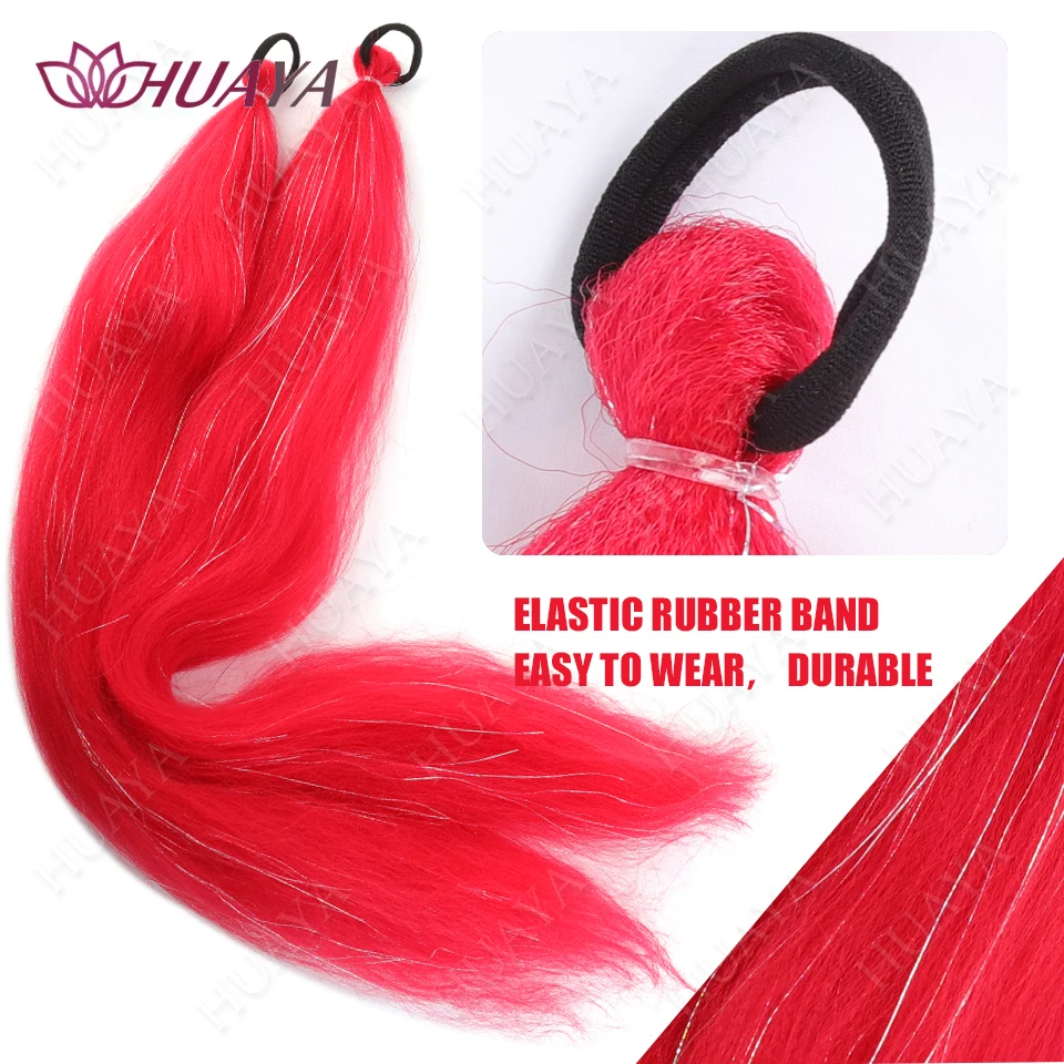 Synthetic Ponytail Extensions Tinsel Braids Hair Extensionsor Festival Party Costume Daily Use Ponytail Hair Multiple Colors