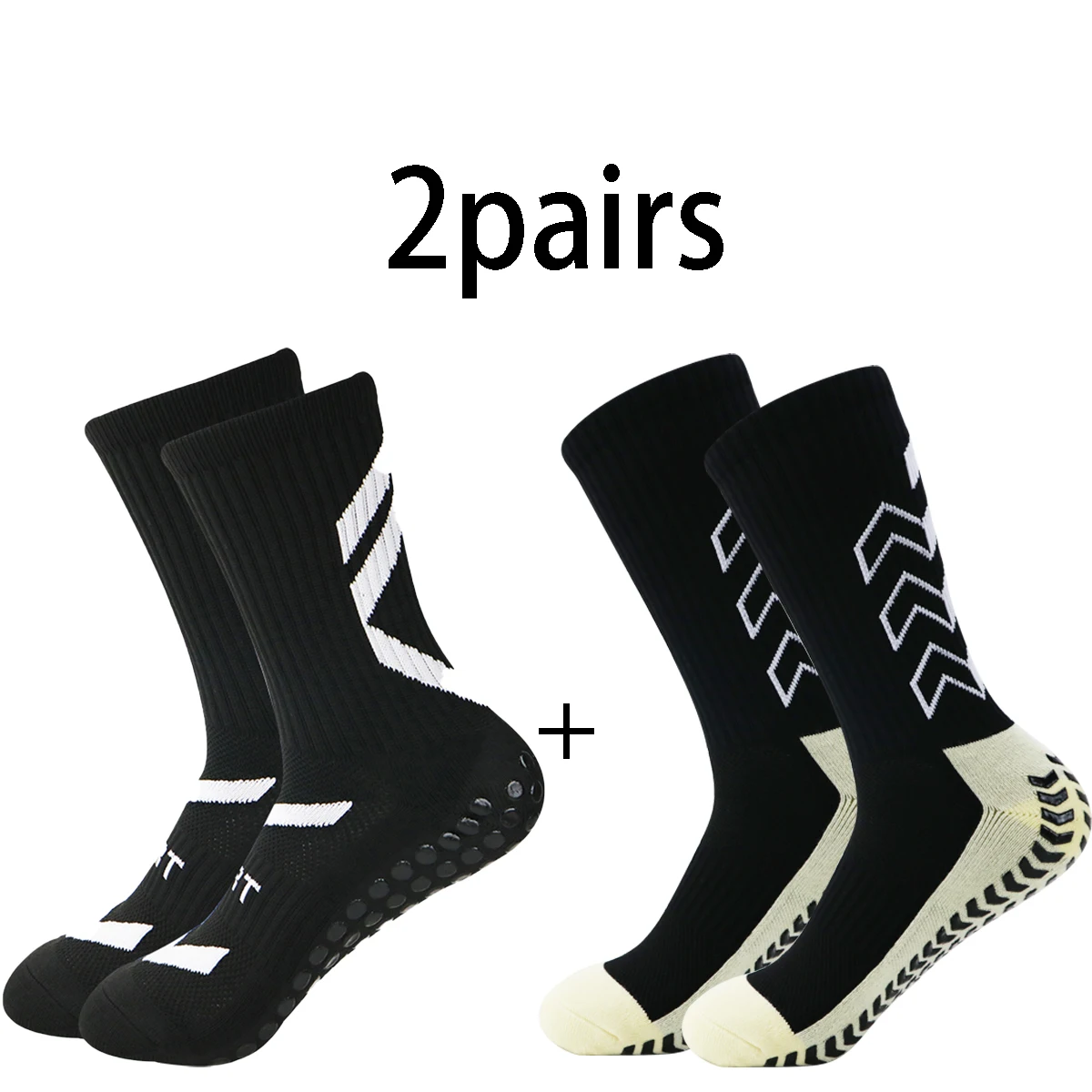 2 pairs of combination men\'s and women\'s soccer non-slip socks sports nylon sweat wicking mountaineering socks