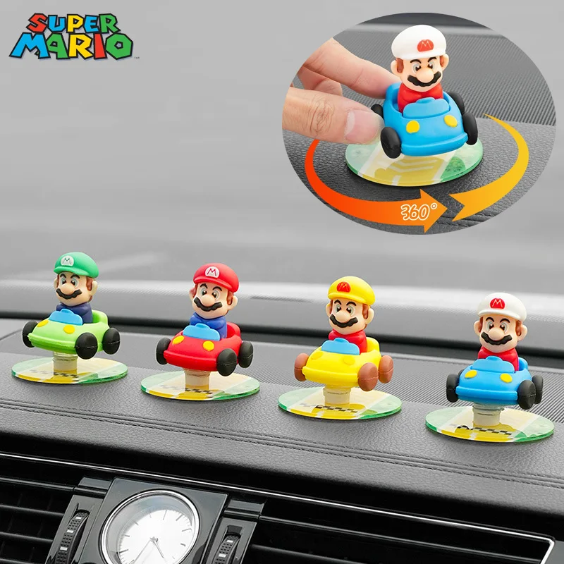 

Super Mario Car Ornaments Anime Dashboard Wagging Swing Turn Move Creative Cartoon Kawaii Interior Accessories Decoration Gift