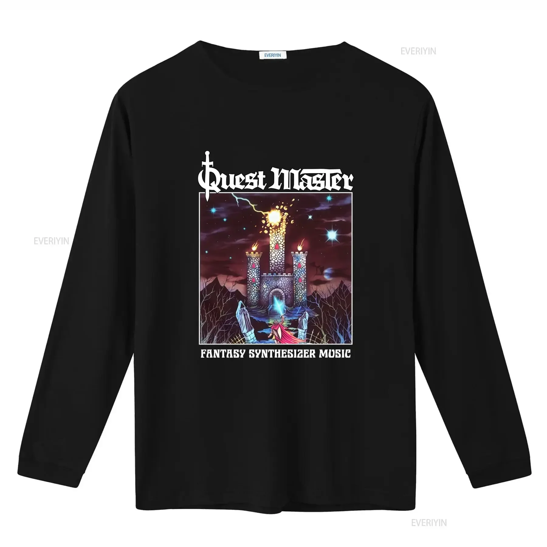 Quest Master Fantasy Synthesizer Music T Shirt XL Size with Dungeon Synth Design vintage Washed Versatile Soft Stylish Casual
