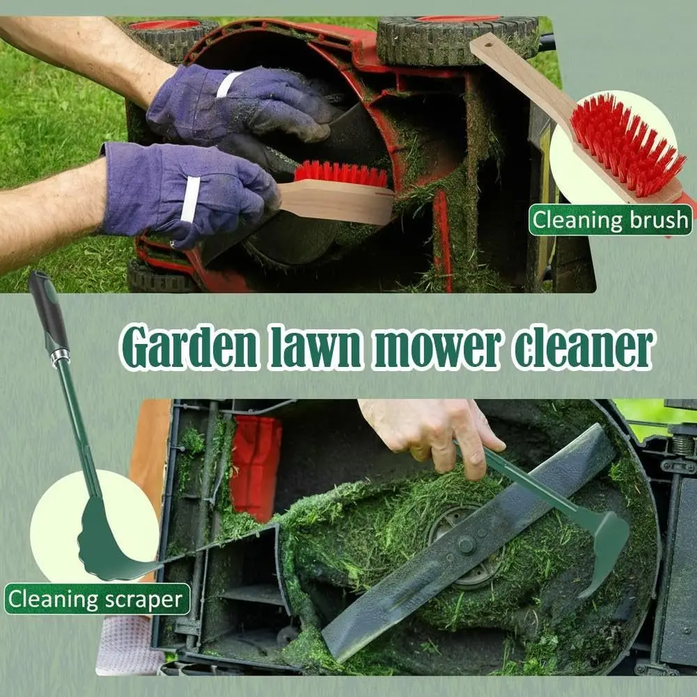 Lawn Mower Blade Cleaning Brush, Garden Outdoor Grass Remover Scraper, Gardening Tool for Cleaning Dirt & Grass Residue