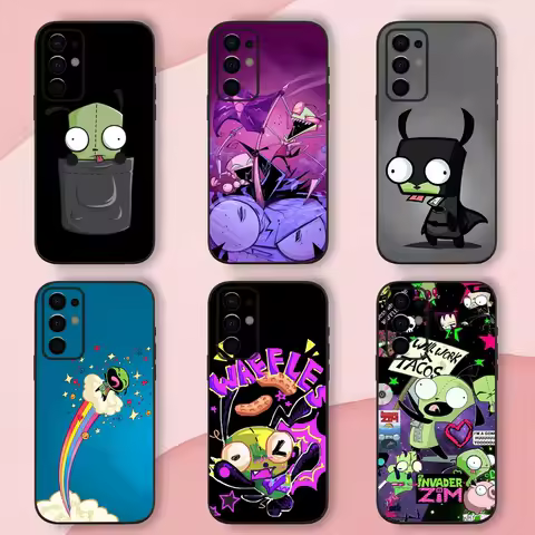 Cartoon I-Invader Zim Gir Phone Case For Samsung S24,S21,S22,S23,S30,Ultra,S20,Plus,Fe,Lite,Note,10,9,5G Black Soft Shell