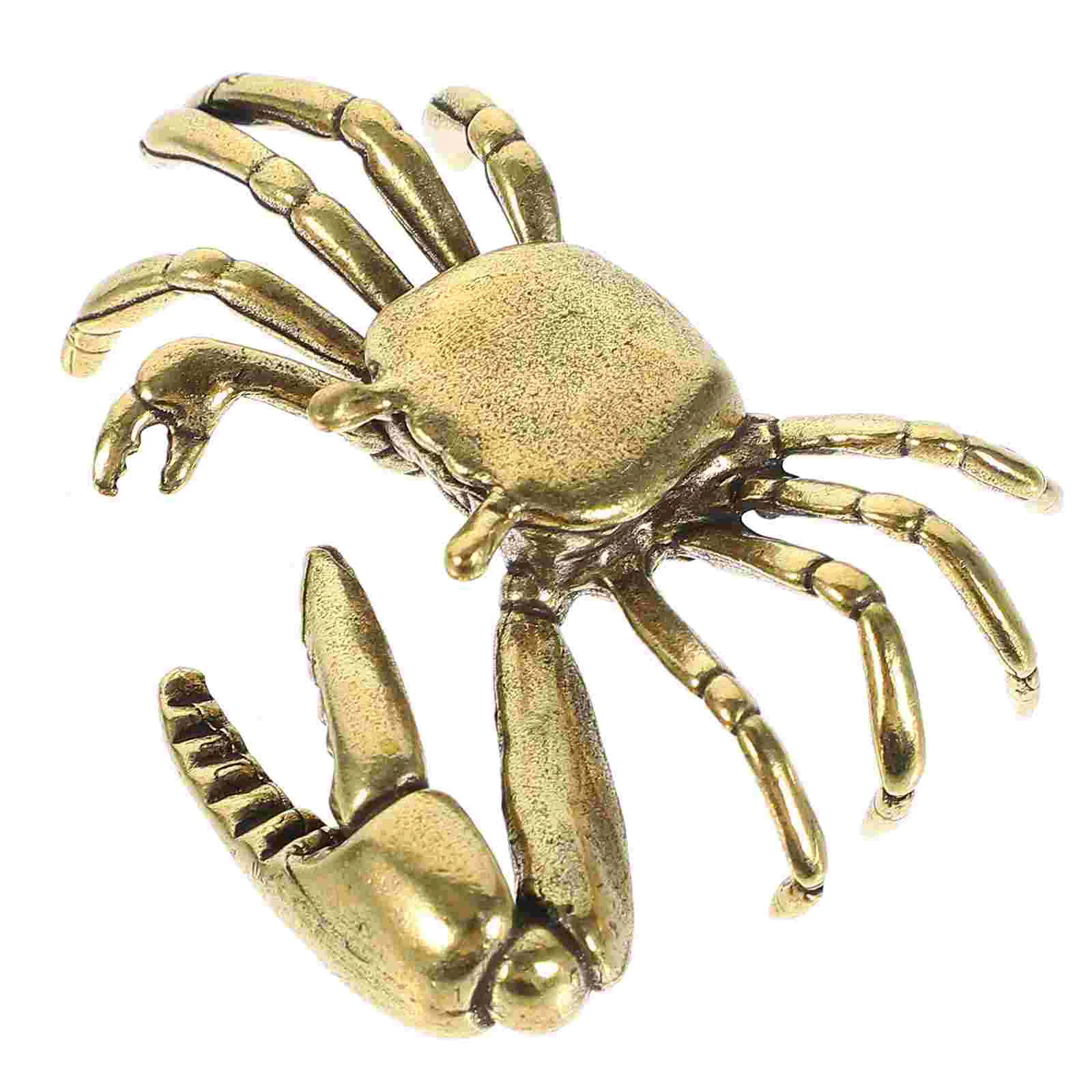 Brass Crab Ornament Home Decorations Gold Gifts Bedroom House for Copper Figurines Table Living Bookshelf