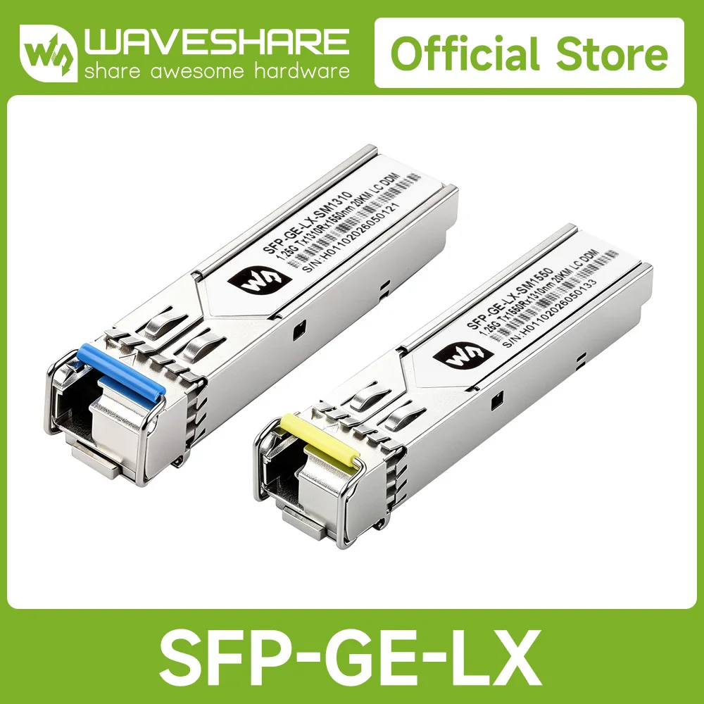 Waveshare Gigabit SFP Optical Transceiver With LC Connector, Supports Hot-Swappable Operation, Plug-and-Play