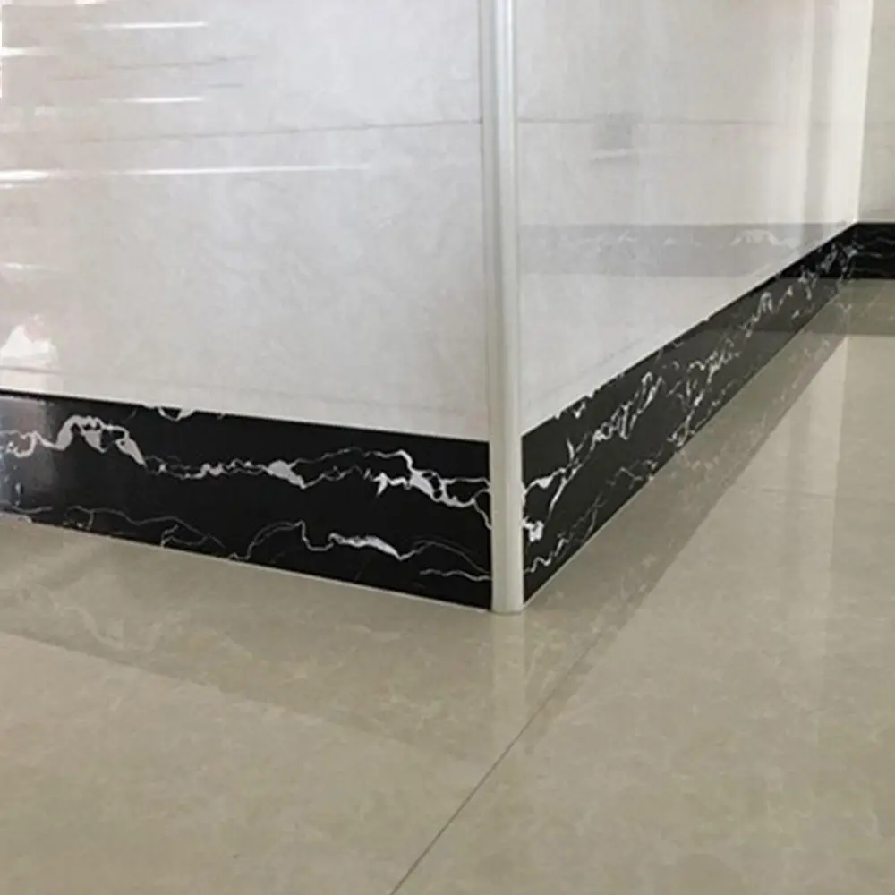 PVC Home Decor Skirting Line Waterproof Self-adhesive Baseboard Waist Line Wallpaper Wall Border Stickers Marble