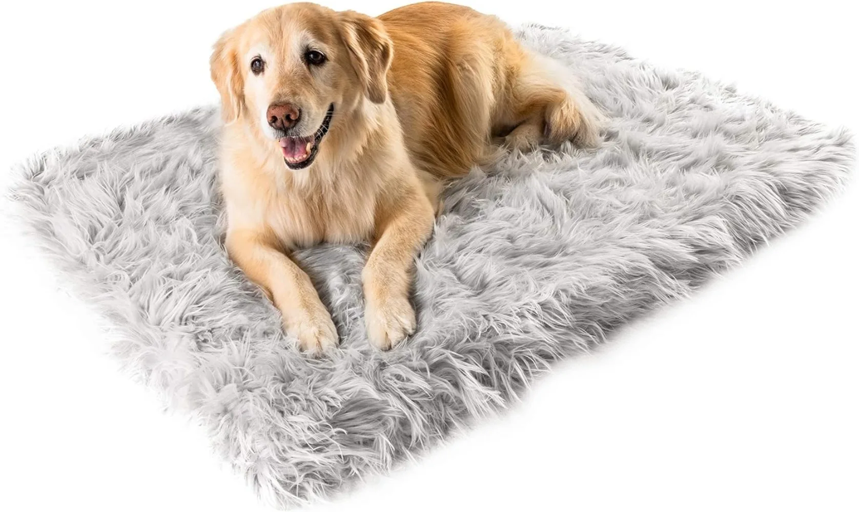 PAW Brands Puprug Faux Fur Memory Foam Orthopedic Dog Bed, Premium Memory Foam Base, Ultra-Soft Faux Fur Cover, Modern and