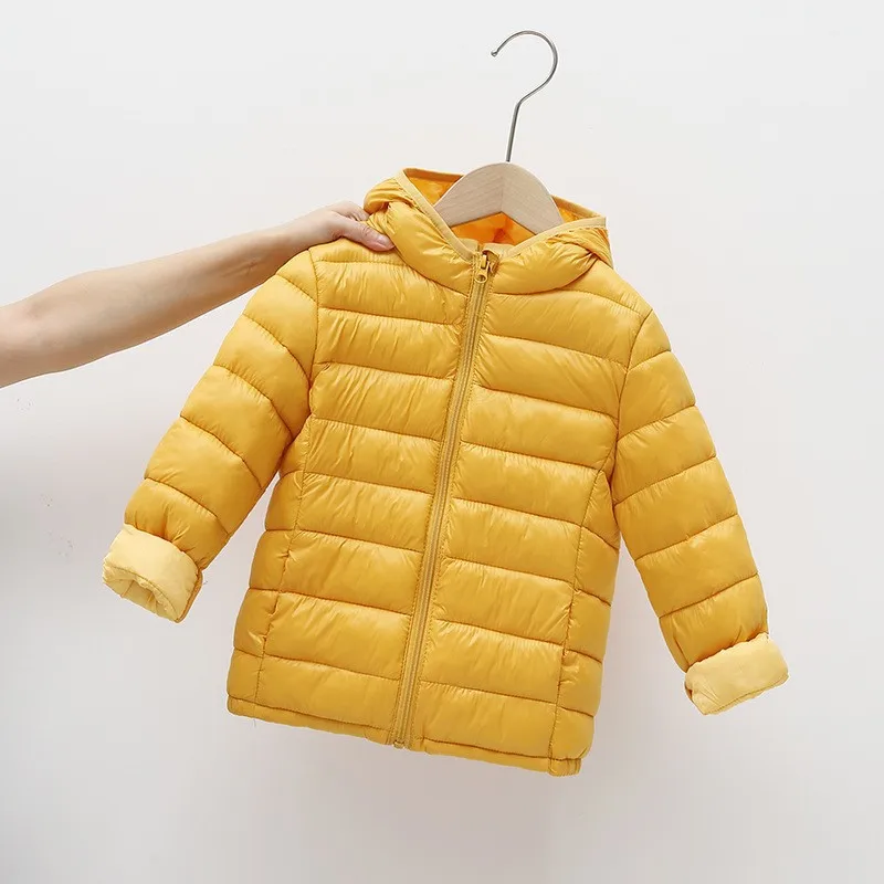 

2025 New Kids Lightweight Down Jacket Autumn Winter Coat Children Warm Hooded Cotton Outerwear Teen Sports Casual Clothes
