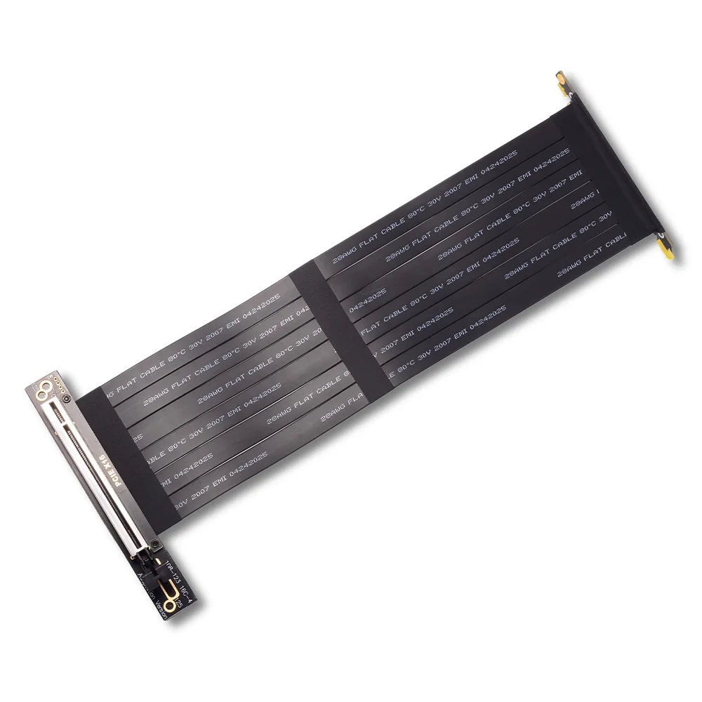 PCI-E 3.0 16x Extension Cable Double 90 Degree Angled GPU Upright PCIe 3.0 x16 to x16 Riser Extender for Graphics Vertical