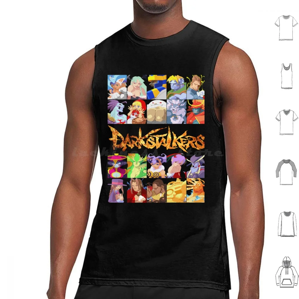 Darkstalkers Camisetas sin mangas Chaleco sin mangas Darkstalkers Morrigan Aensland Aensland Vampiro Salvador Mvc3 Umvc3 Stalkers Mvc2 Mvc