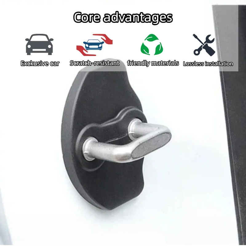 For Tesla Model Y Juniper 2020-2026 ABS Car Door Lock Buckle & Limiter Protective Cover Anti-Rust Interior Accessories Auto Part