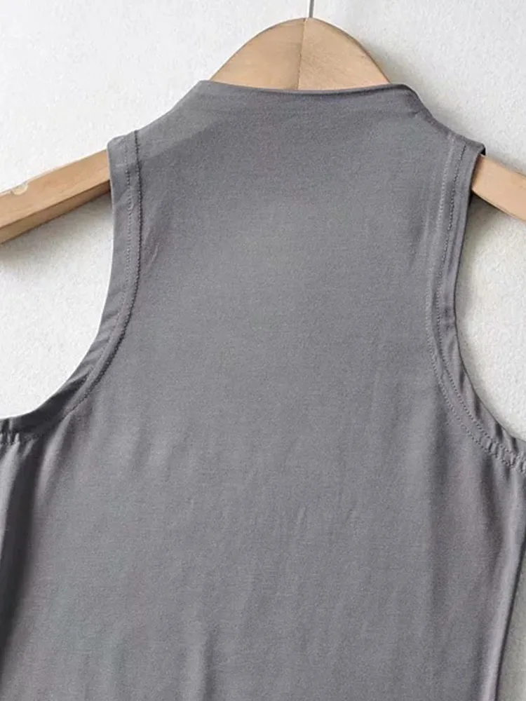 2024 Summer NEW Arrival Women Solid Color Causal Sexy Croped-Top Sleeveless Tank Streetwear