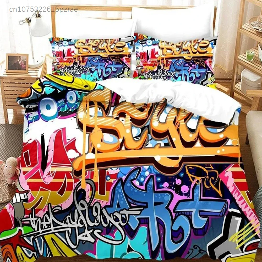 Top Hip-hop Style Bedding Set Pillowcase Duvet Cover Double Twin Full Queen King Adult Boys Bedclothes Quilt Cover