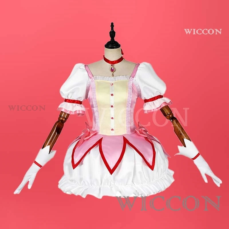 Puella Magi Kaname Madoka Cosplay Combat Costume Wig Anime Madoka Magica Halloween Party Outfits for Women