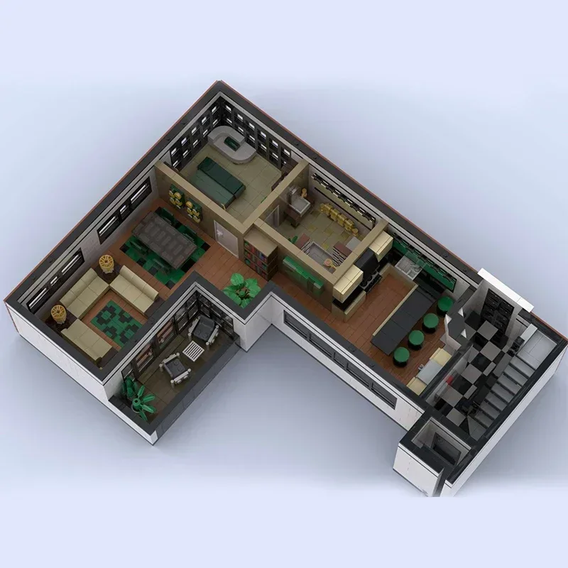 City Street View-modelo Moc, bloques de construcción, tecnología de apartamentos de lujo, bloques modulares, regalos, juguetes de Navidad, conjuntos DIY de montaje