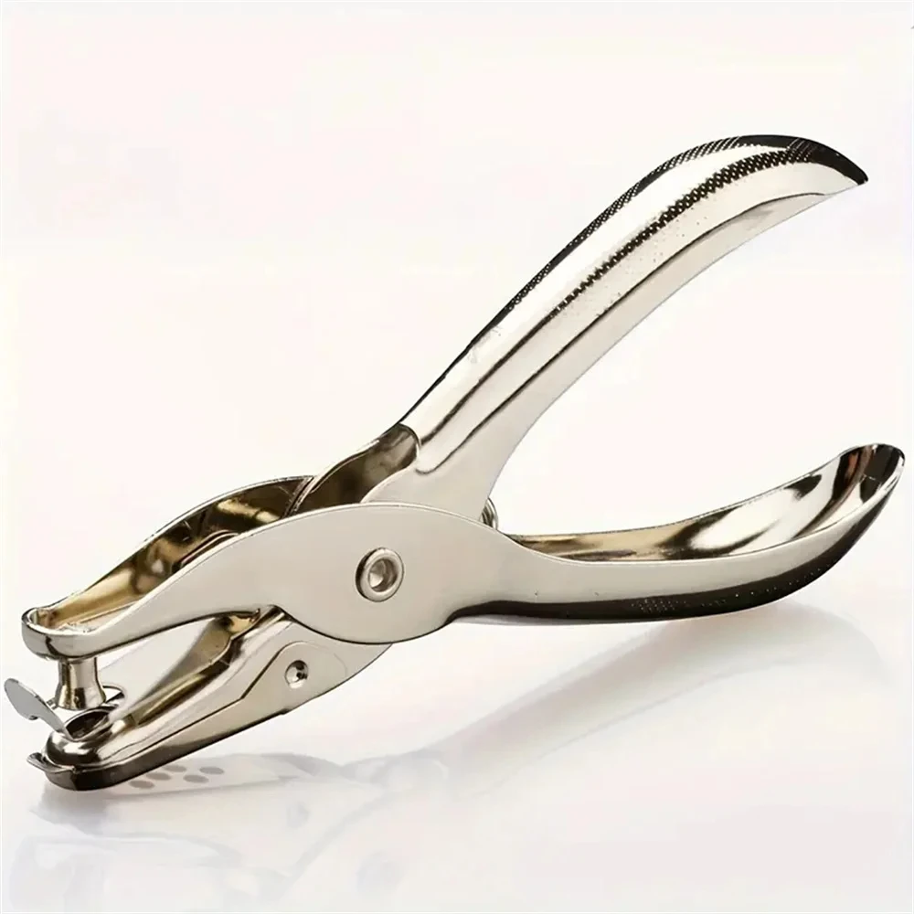 

1PC Hand Held Metal Stationery Round Hole Diameter 6mm Hole Punch Pliers Boxed Single Hole Punch