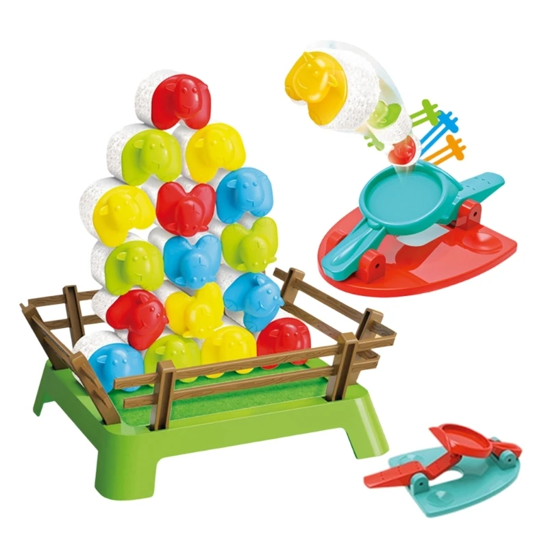 Kids Educational Toy Sheep Catapulting Elastic Desktop Game Set With Precise Aiming Structure For Hand Eye Coordination 15UB