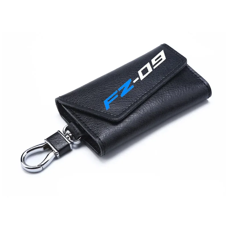 

3D cowhide Key key case Holder Chain Collection Keychain for FZ-09/MT-09/SR (Non FJ-09) Logo Motorcycle Badge Keyring