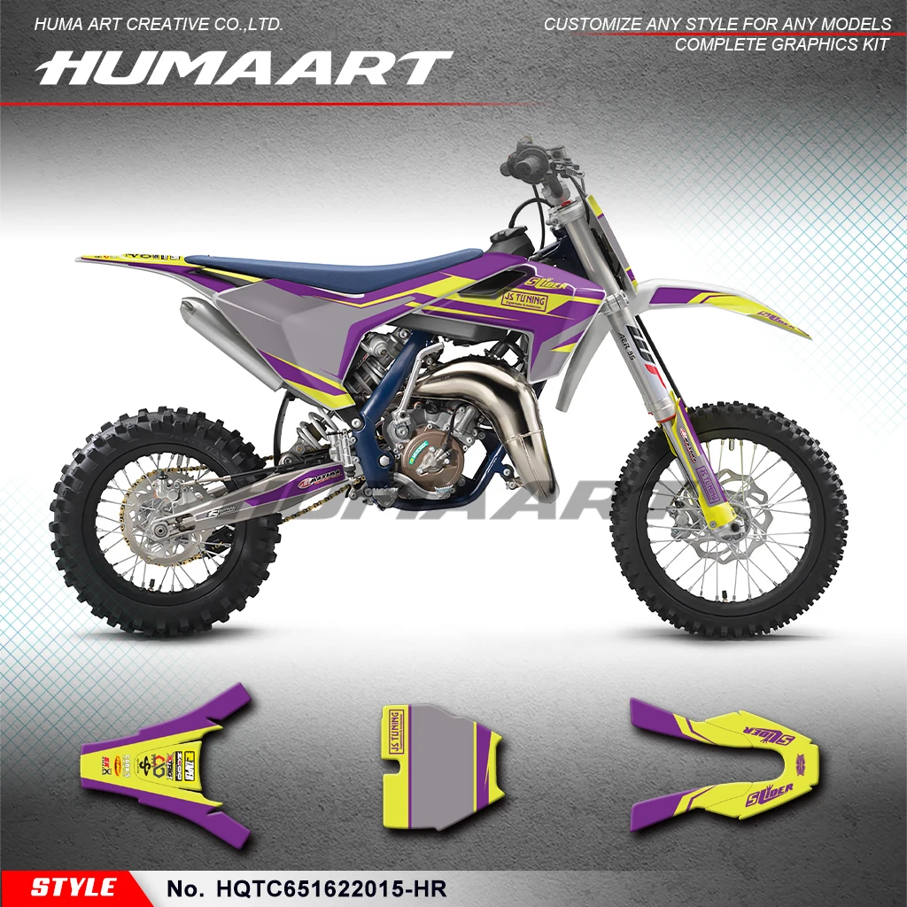 

HUMMART Enduro Race Motorbike Vinyl Custom Decals Motor Graphics Kit for Husqvarna TC 65 TC65 2016-2023, HQTC651622015-HR