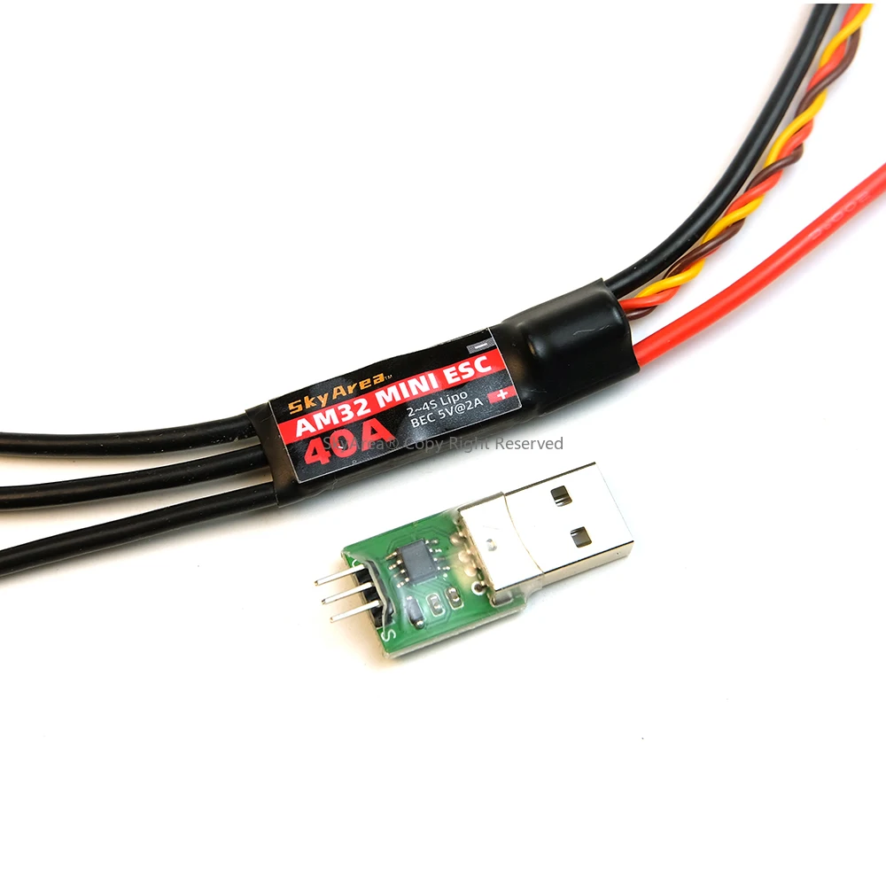 1PCS 2-4S 40A AM32 ESC 32-bit Electronic Speed Controller with Signal Cable Support PWM/DSHOT/Sine for FPV Drone RC Crawler Cars