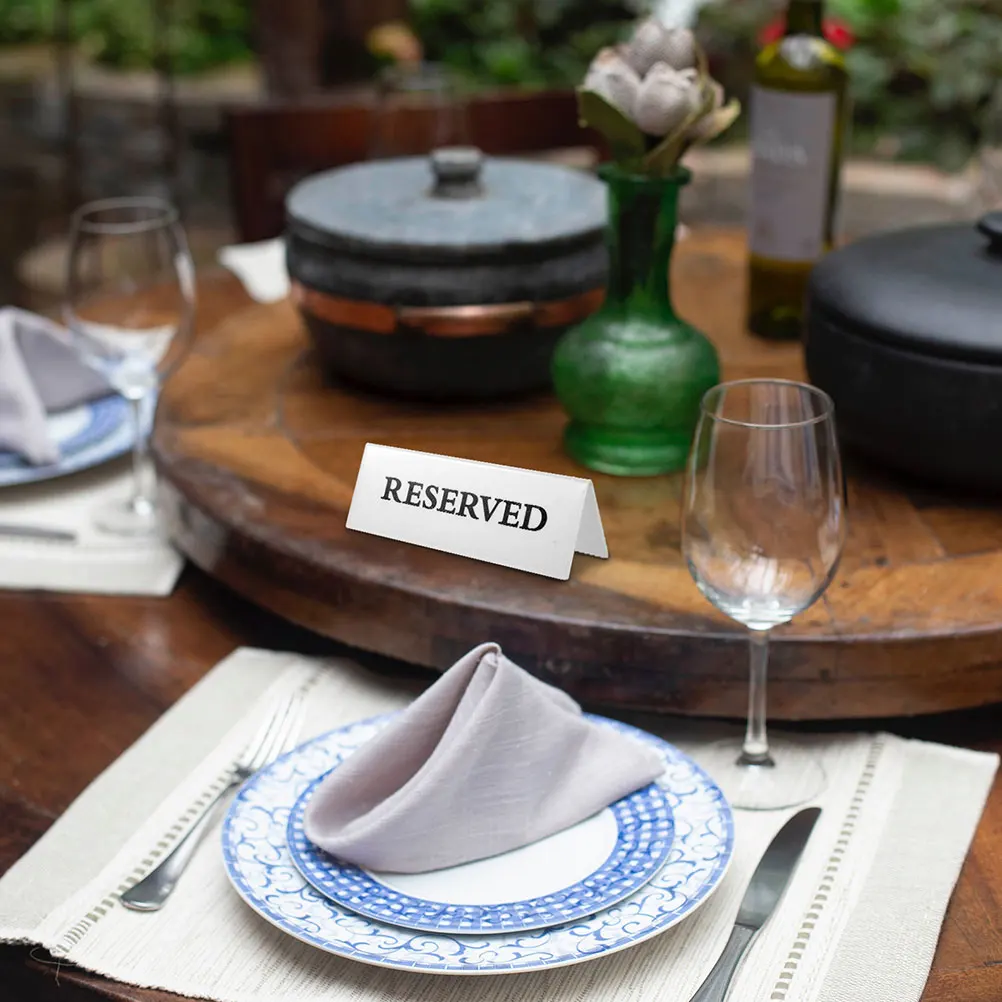 

6Pcs Acrylic Reserved Table Signs Tent for Weddings Banquets Restaurants Parties Events Reserved Sign Restaurant Signs