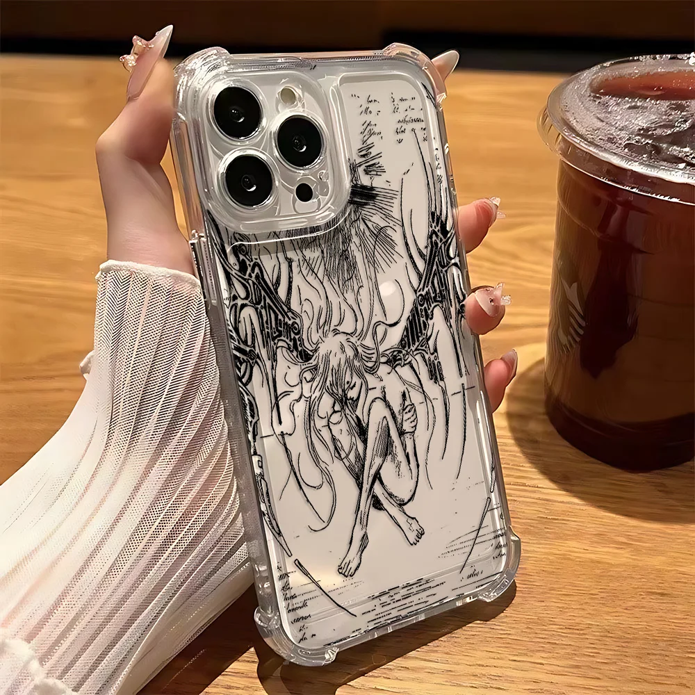 Luxury Black Angel Death Demon Case For Samsung A56 A26 A33 A54 A52 A13 A73 A55 A53 A36 A35 A34 A32 A25 A24 A23 A22 A12 4G 5G - náhled 5