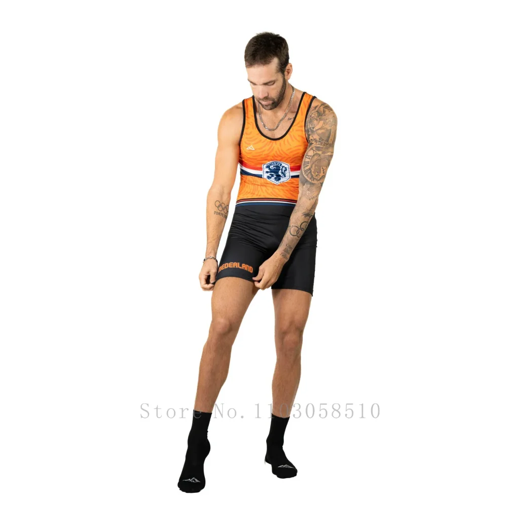 Wrestling Men's One Piece Fitness Bodysuit Boxing Sports Weightlifting PowerLifting Skinsuit pro Spain Australia Rowing uniform