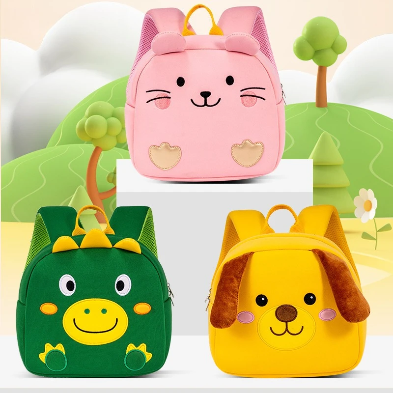 حقيبة مدرسية لطيفة على شكل كلب لرياض الأطفال بتصميم ديناصور أرنب حقيبة ظهر مريحة لمرحلة ما قبل المدرسة للبنين والبنات حقيبة سفر خفيفة الوزن #3