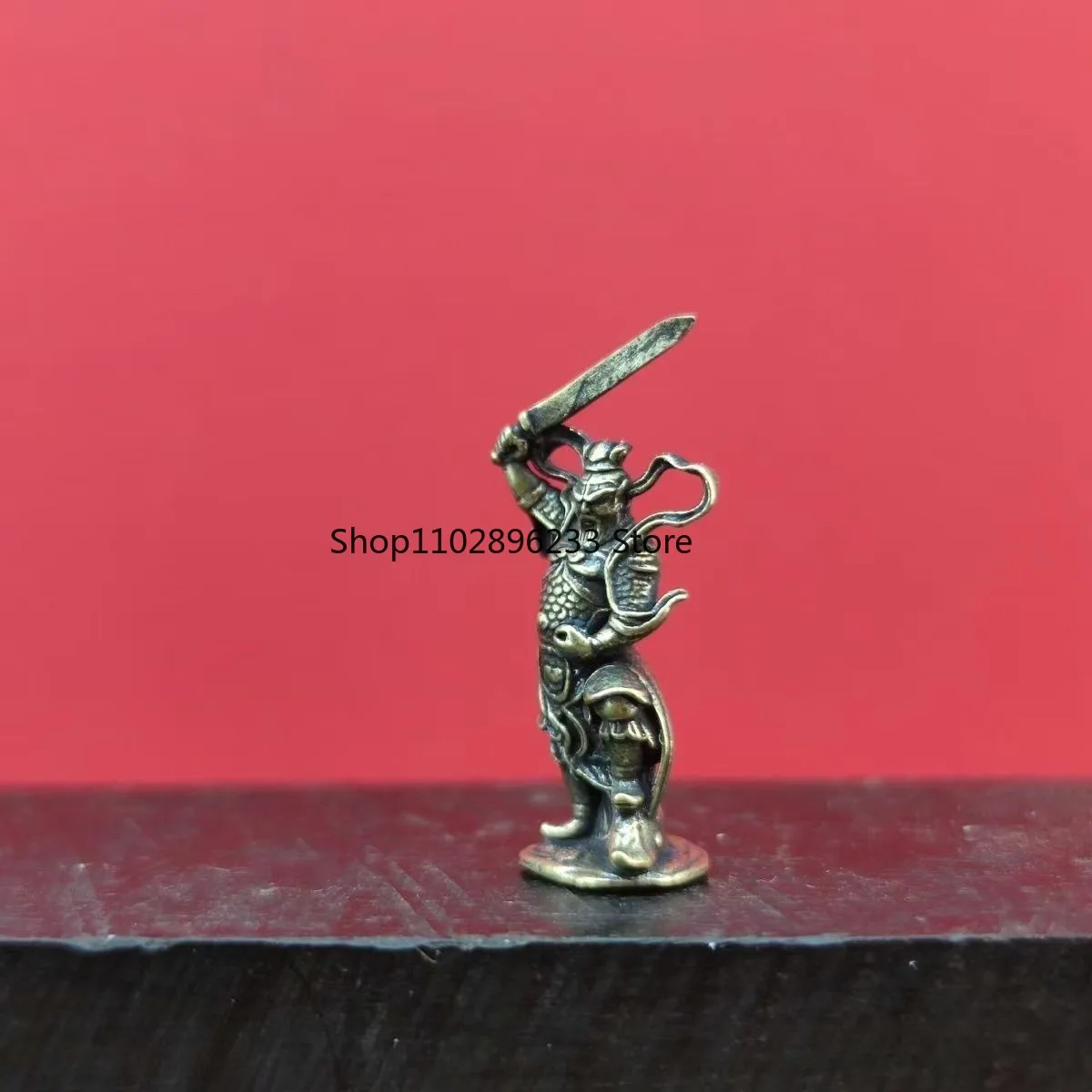 Vintage Mini Brass Southern Growth King Virudhaka Buddha Statue