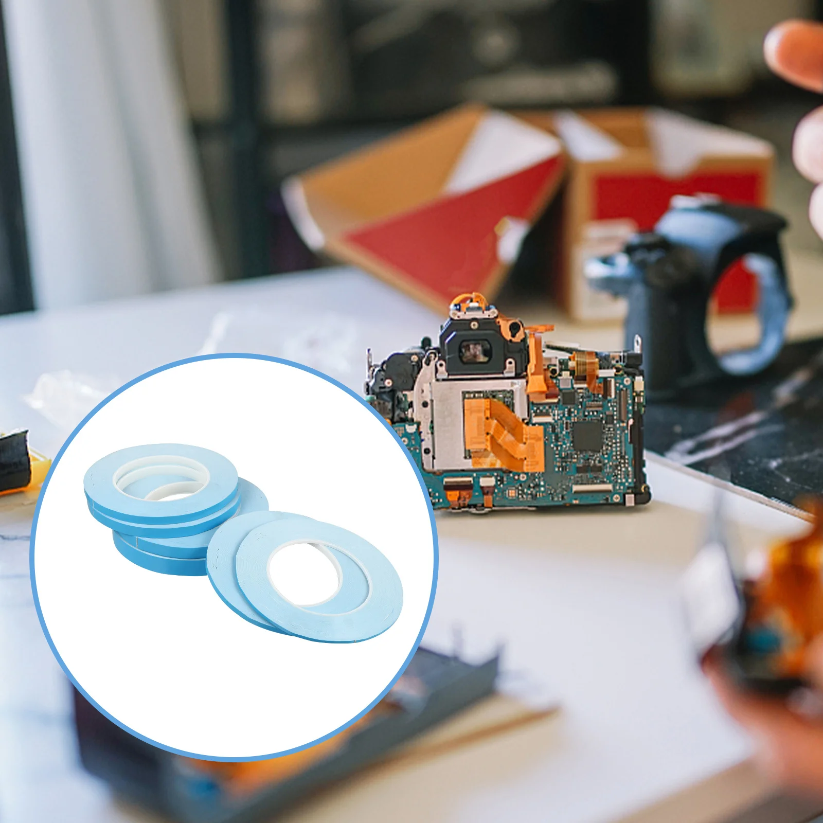 6 لفات شريط حراري مزدوج الجوانب لاصق موصل للوحة التيار المستمر تبديد الحرارة ترانزستور عالي الطاقة والتبريد الإلكتروني