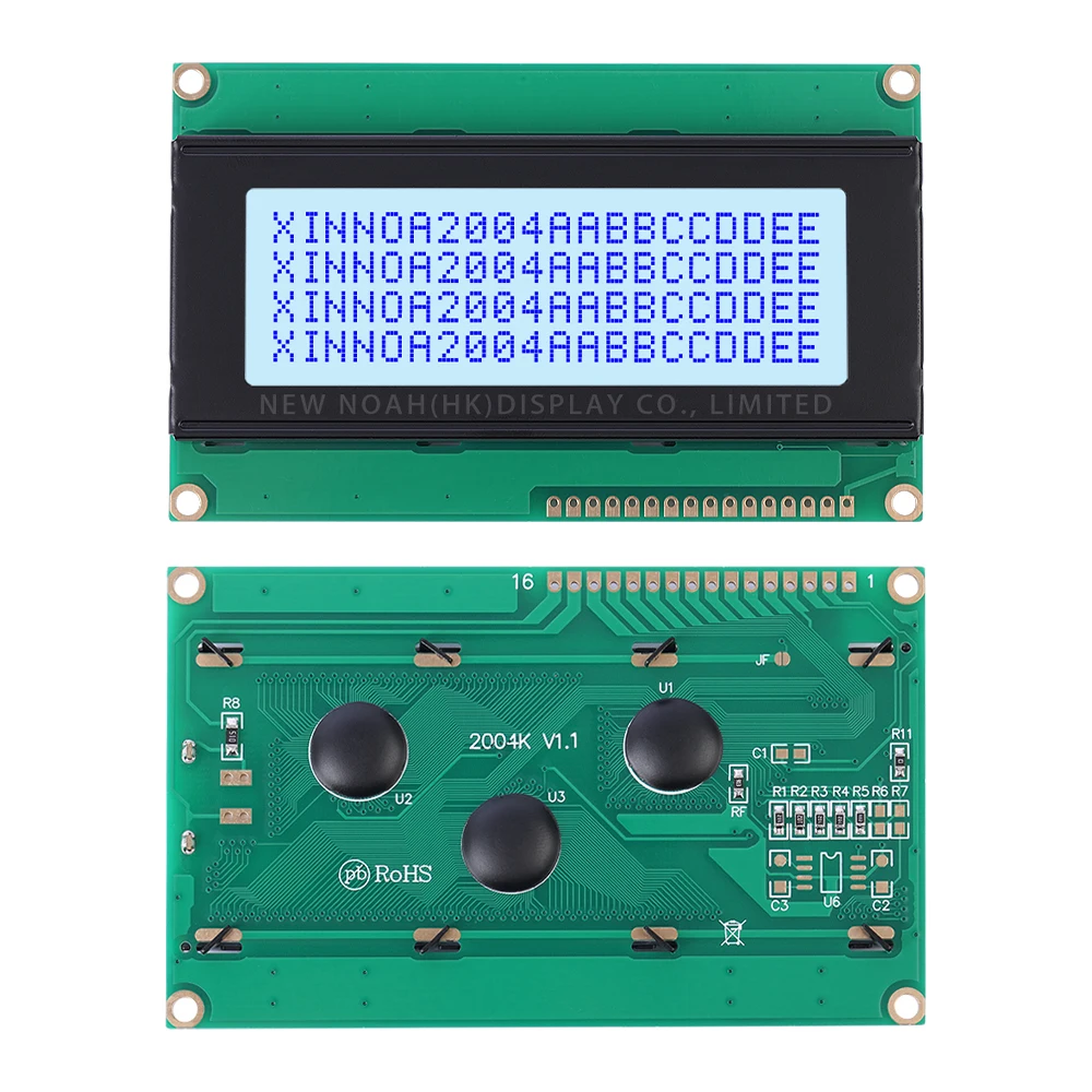 Película gris letras azules 2004K módulo LCD 4*20 4X20 4002 controlador de voltaje 5V ST7066U LCD2004 se utiliza para pantallas LCD Arduino