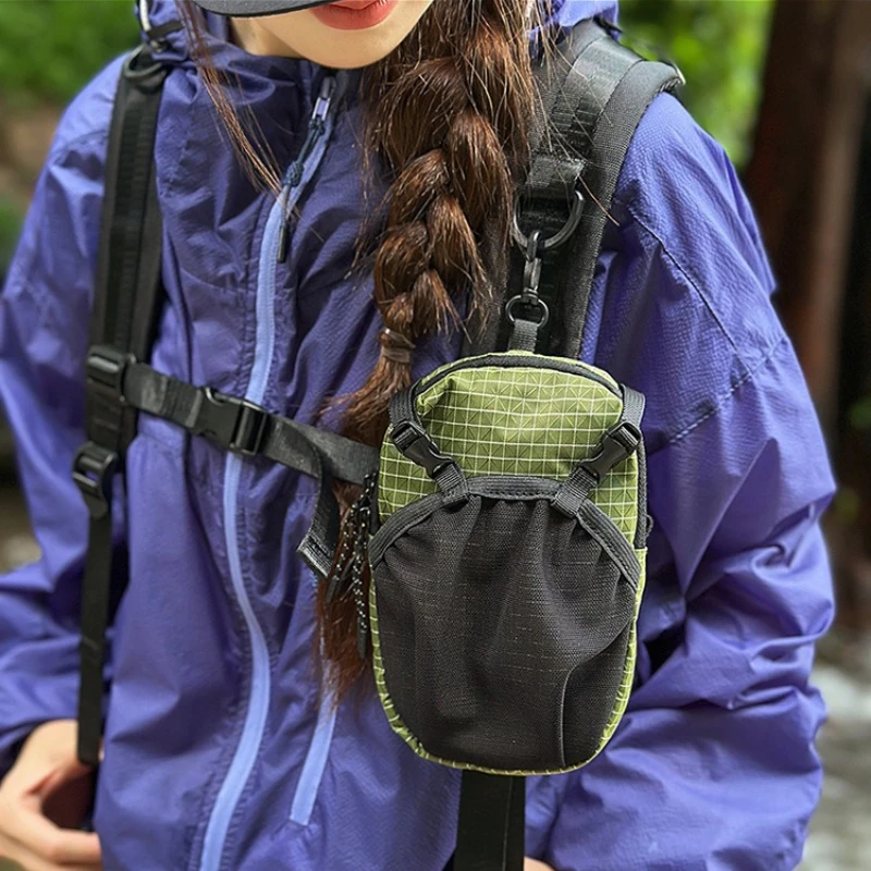 Bolsa Porta-Garrafa de Água Dyneema com Bolso para Celular e Alça de Ajuste Rápido, Impermeável, Nylon 420D para Ciclismo, Caminhada e Acampamento