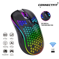 Wireless Mouse 2.4G Rechargeable Gaming Mouse Adjustable DPI 6 Buttons Ergonomic Mice For Windows PC Computer Laptop MacBook