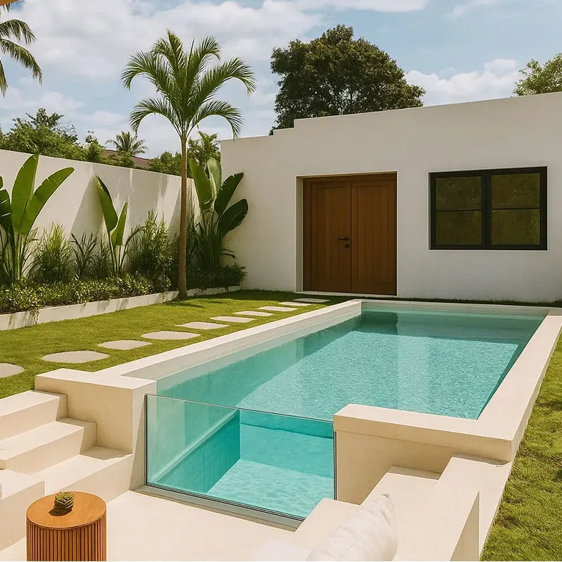 Large Transparent Acrylic Swimming Pool Modular Prefab Fiberglass Spa for Garden Backyard Resort Customize