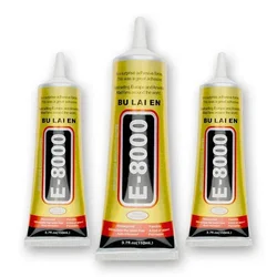 15ML E8000 Clear Contact Phone Repair Adhesive Fibre Cloth DIY Metal Wood Glue With Precision Applicator